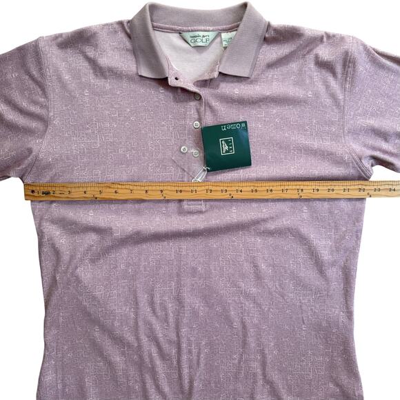 1995 Reebok Golf Polo Shirt Women's L – Purple Abstract Pattern New with Tags - Picture 9 of 12